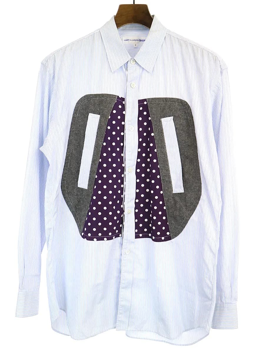 COMME des GARCONS コムデギャルソン シャツ 14SS マルチパターンストライプ切替シャツ