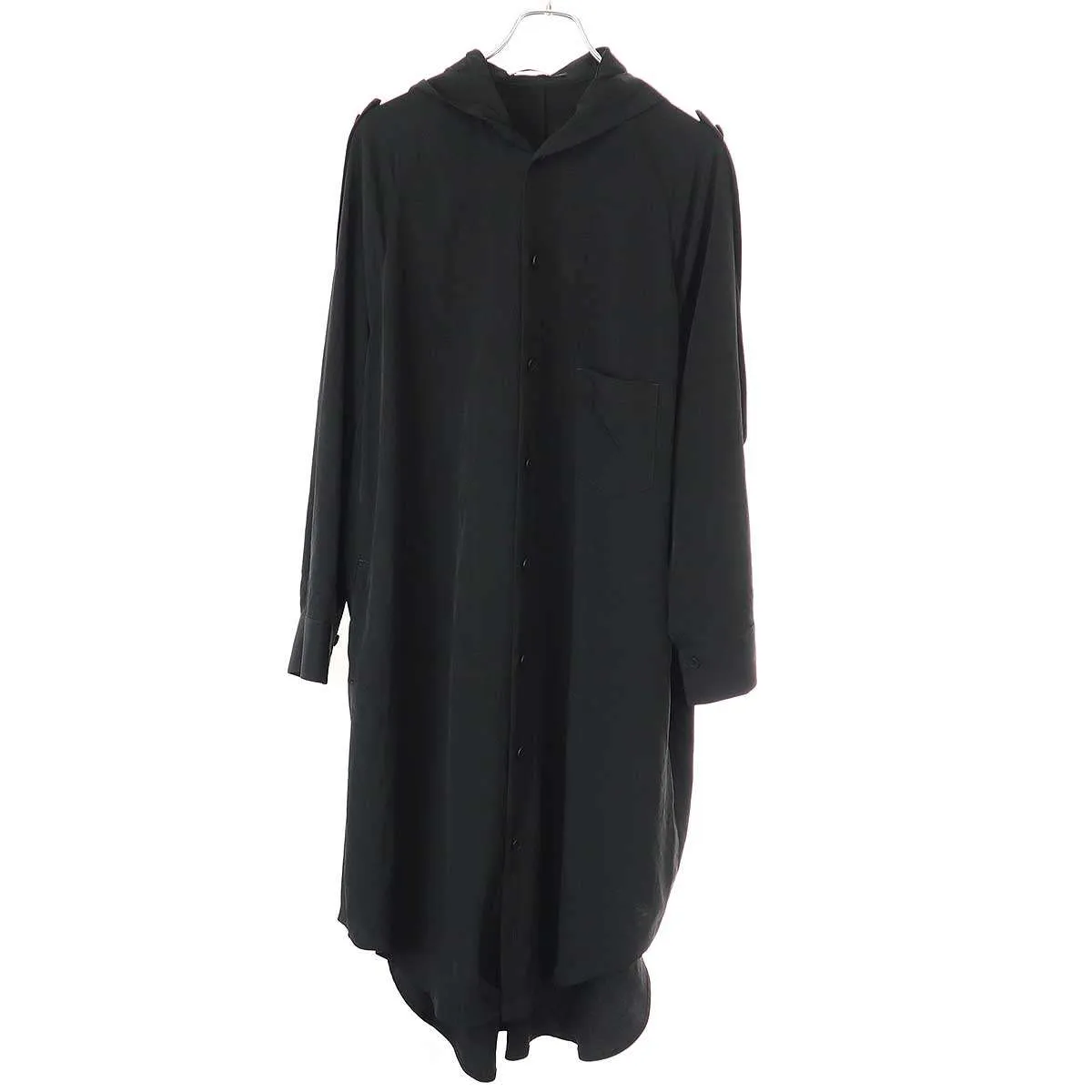 Yohji Yamamoto ヨウジヤマモトコレクションズ 25SS TA/PE CREPE DE CHINE HOODED DRESS フーデッドドレスワンピース FP-D66-500