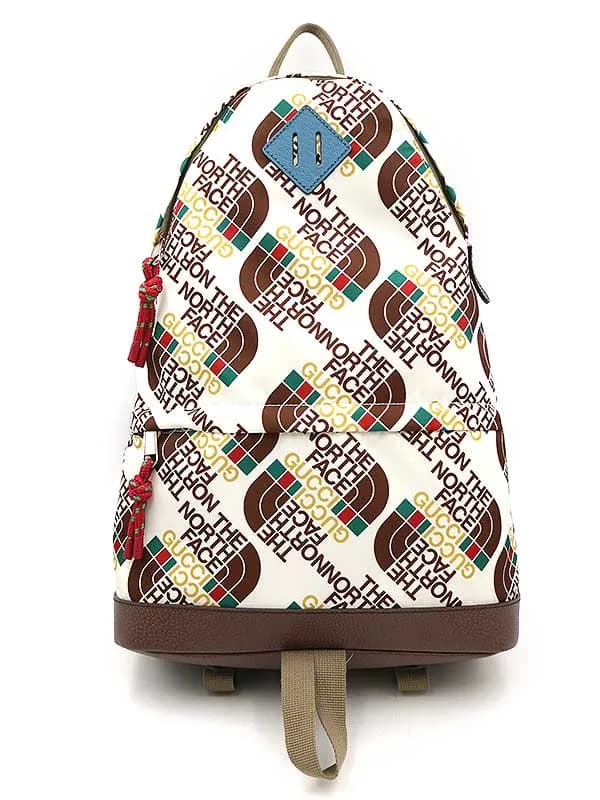 GUCCI グッチ × ザ ノースフェイス ロゴプリントミディアムバックパック リュック