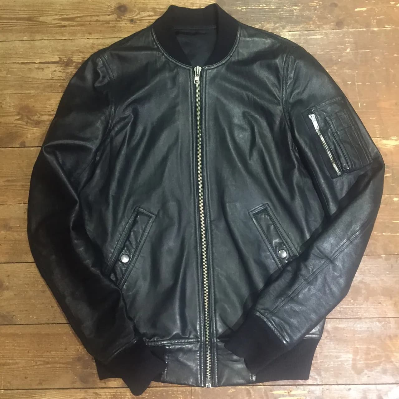 Rick Owens Rick Owens 14AW レザーMA-1 フライトボンバージャケット