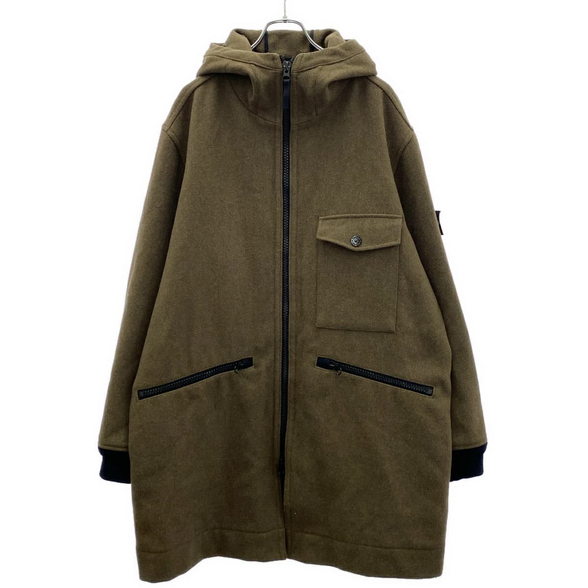 STONE ISLAND ストーンアイランド 17AW Panno Speciale ウールフーデッドジップコート 671544248