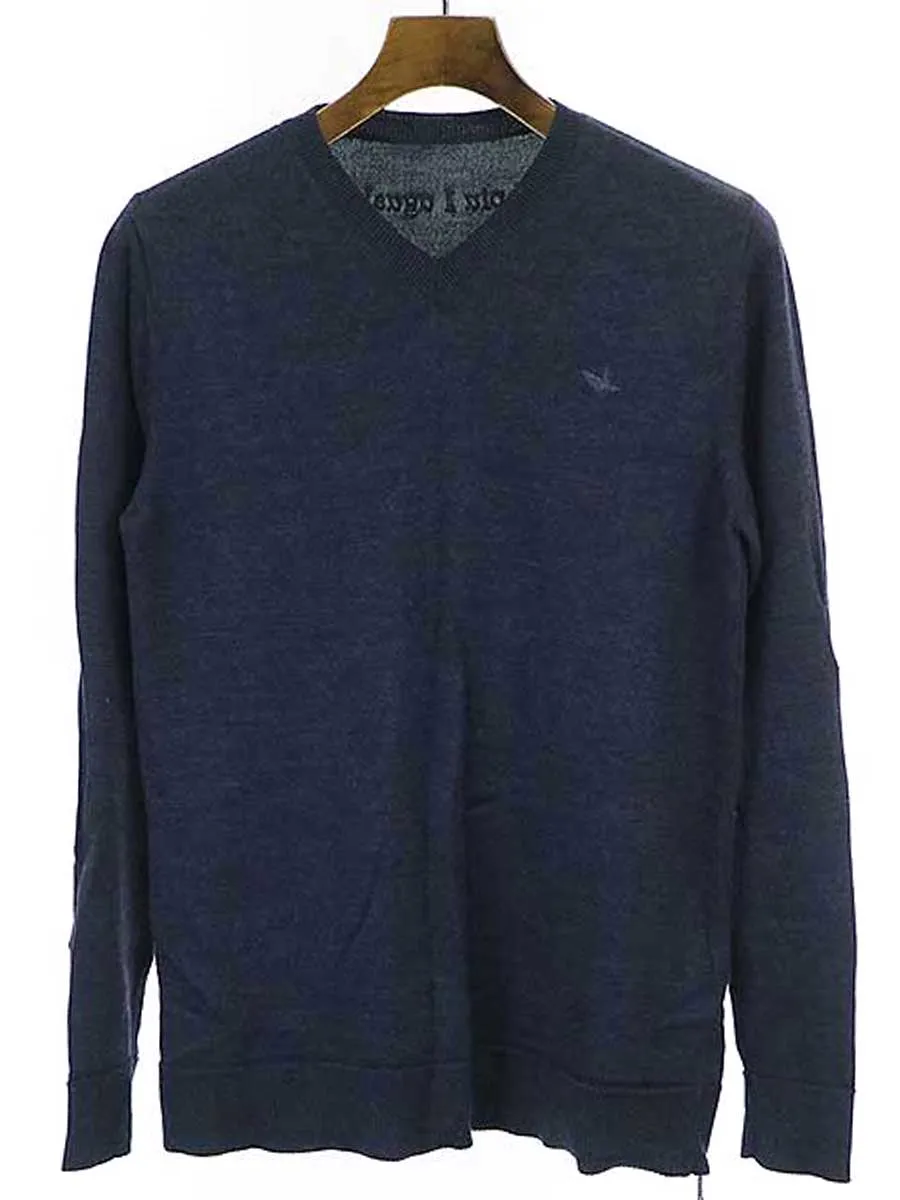 1piu1uguale3 ウノピゥウノウグァーレトレ SUPER FINE MARINO WOOL BASIC V-KNIT Vネックニットセーター
