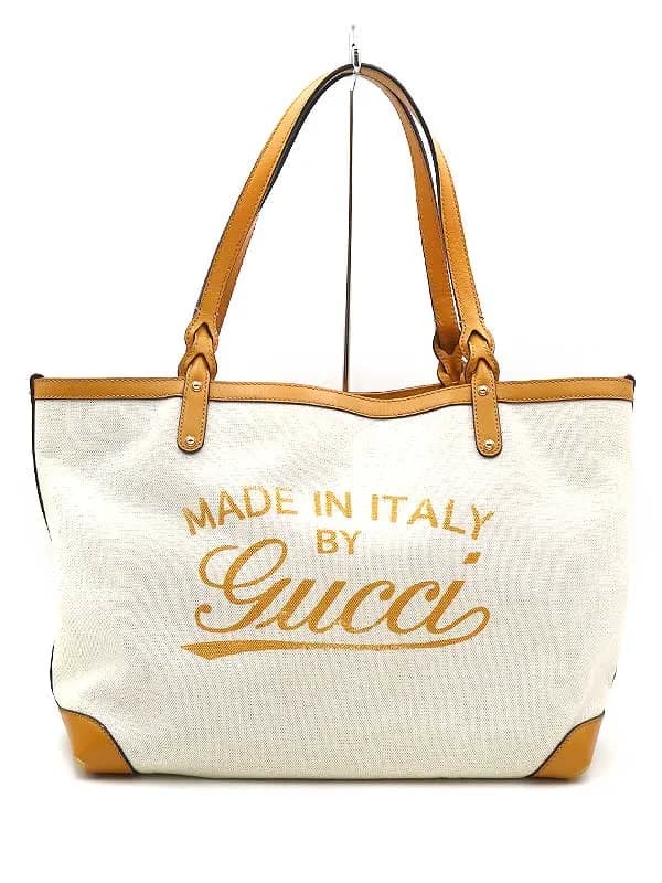GUCCI グッチ クラフトキャンバスポーチ付きトートバッグ