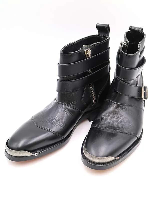 BALMAIN HOMME バルマン オム ダブルベルトレザーブーツ
