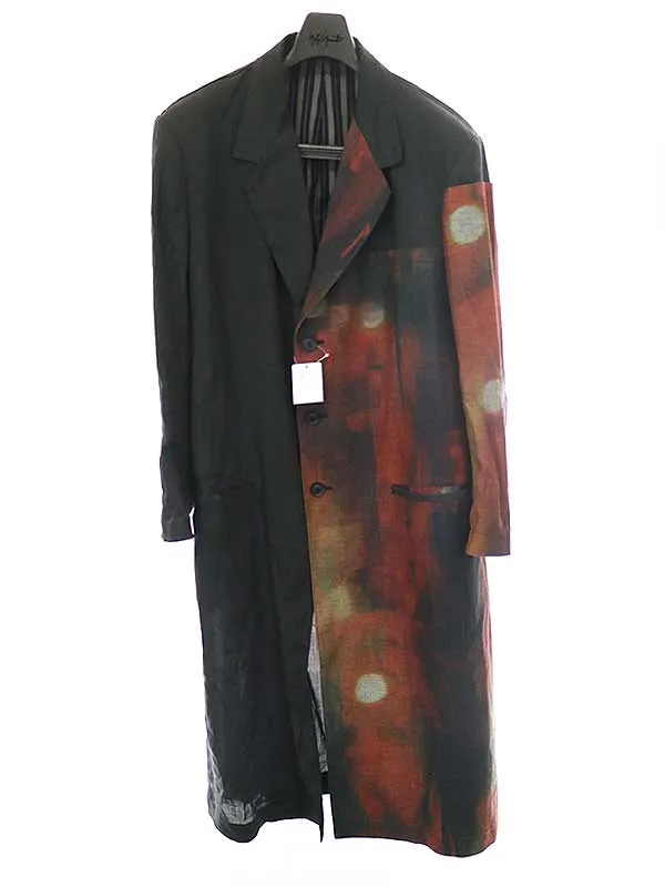 Yohji Yamamoto ヨウジヤマモト プールオム 23SS ライトプリントラミーロングジャケット