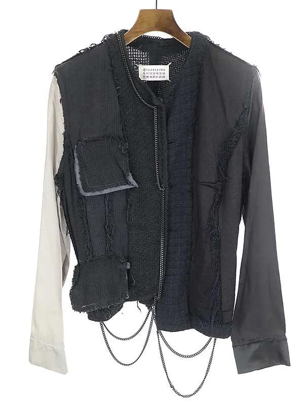 Maison Margiela メゾン マルタン マルジェラ0 04AW 再構築ツイードチェーンデザインジャケット