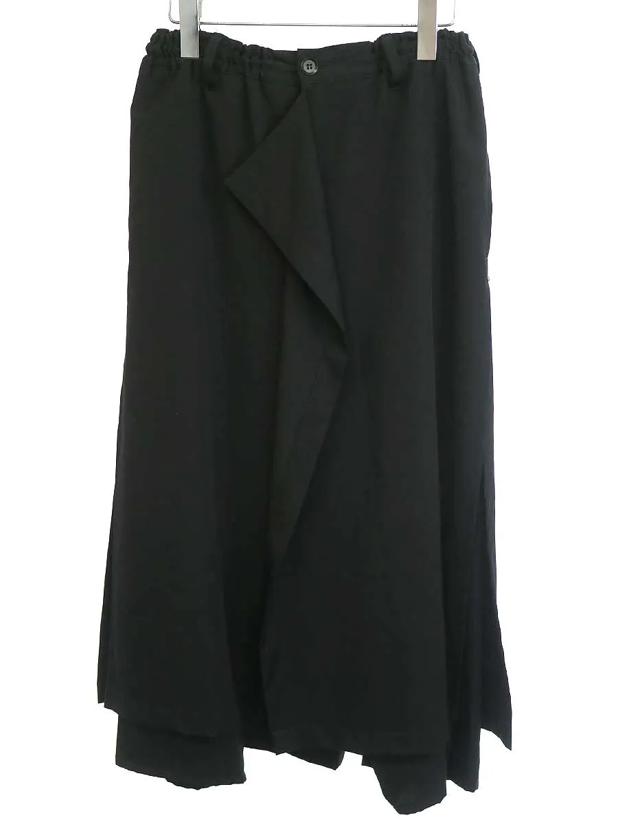 Yohji Yamamoto ヨウジヤマモト ファム 14AW ウールギャバジンラップパンツ