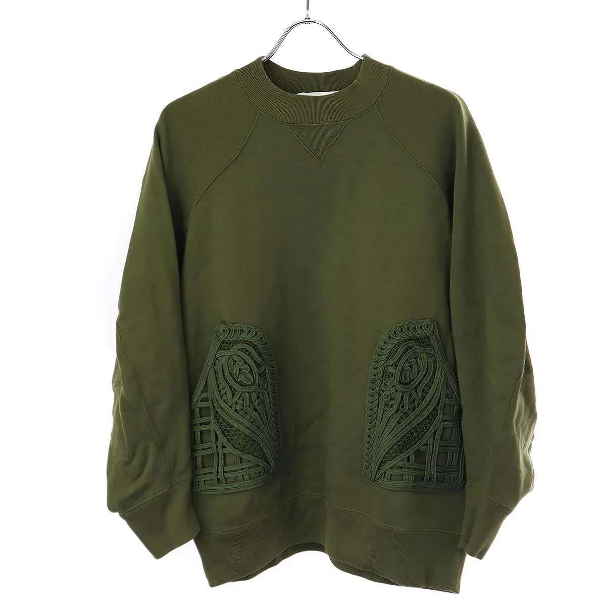 Mame Kurogouchi マメ クロゴウチ 22SS Cording Embroidered Oversized Sweatshirt コード刺繍オーバーサイズスウェットトレーナー