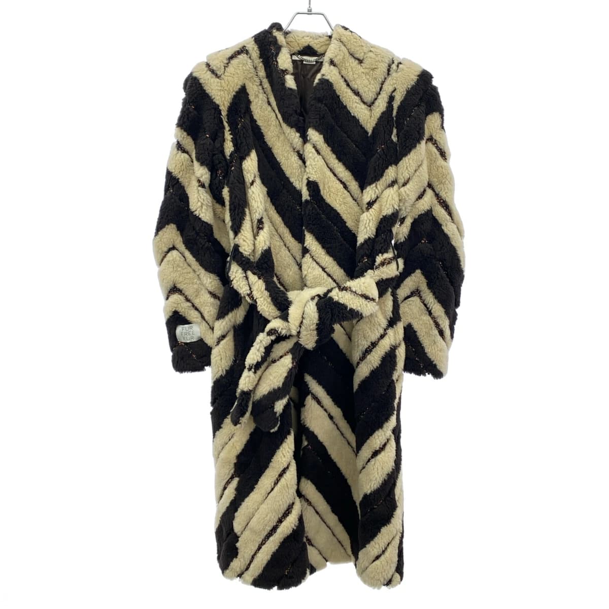 Stella McCartney ステラ マッカートニー 22AW エコファーシェブロンストライプガウンコート 660020 3AU955