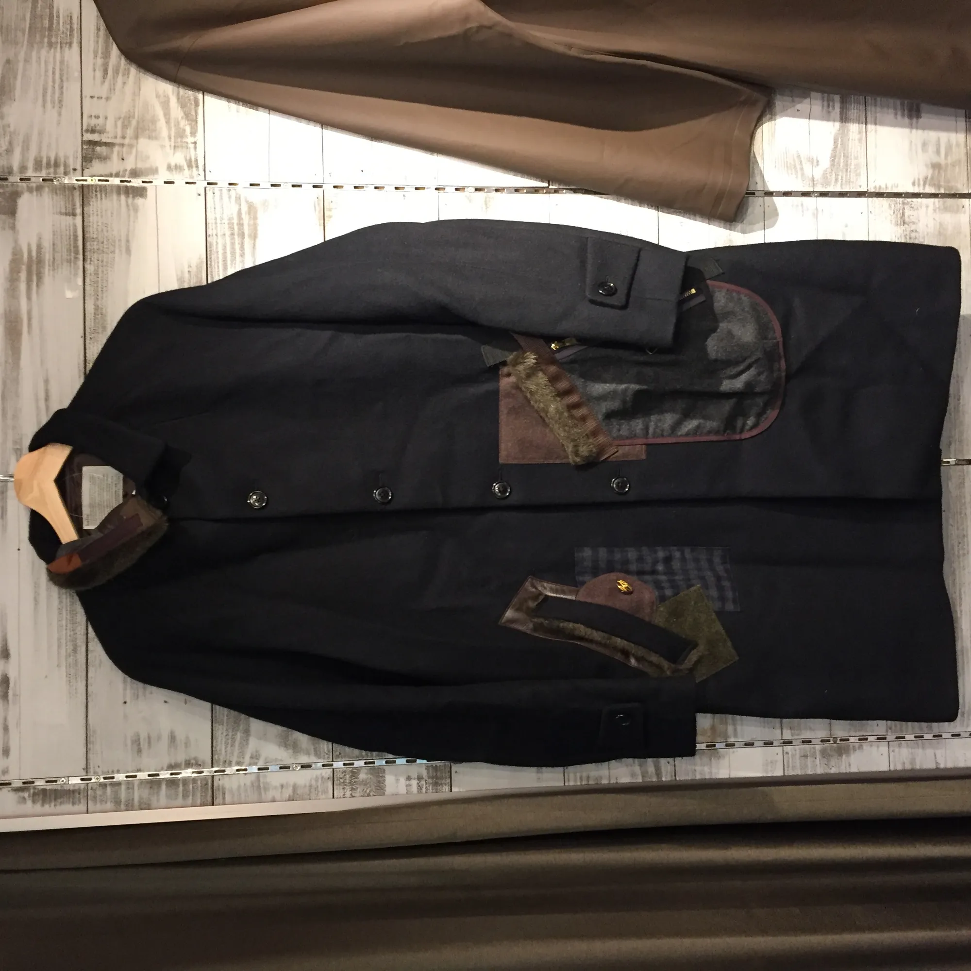kolor kolor 17AW ランウェイ着ハードメルトンパッチワークコート