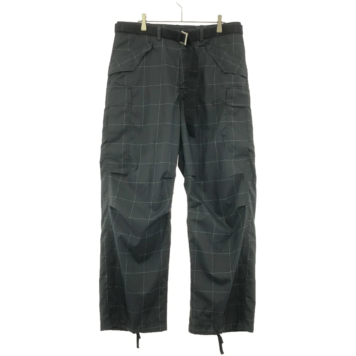 sacai サカイ 24AW Windowpane Pants ウィンドウペンベルテッドカーゴパンツ 24-03561M