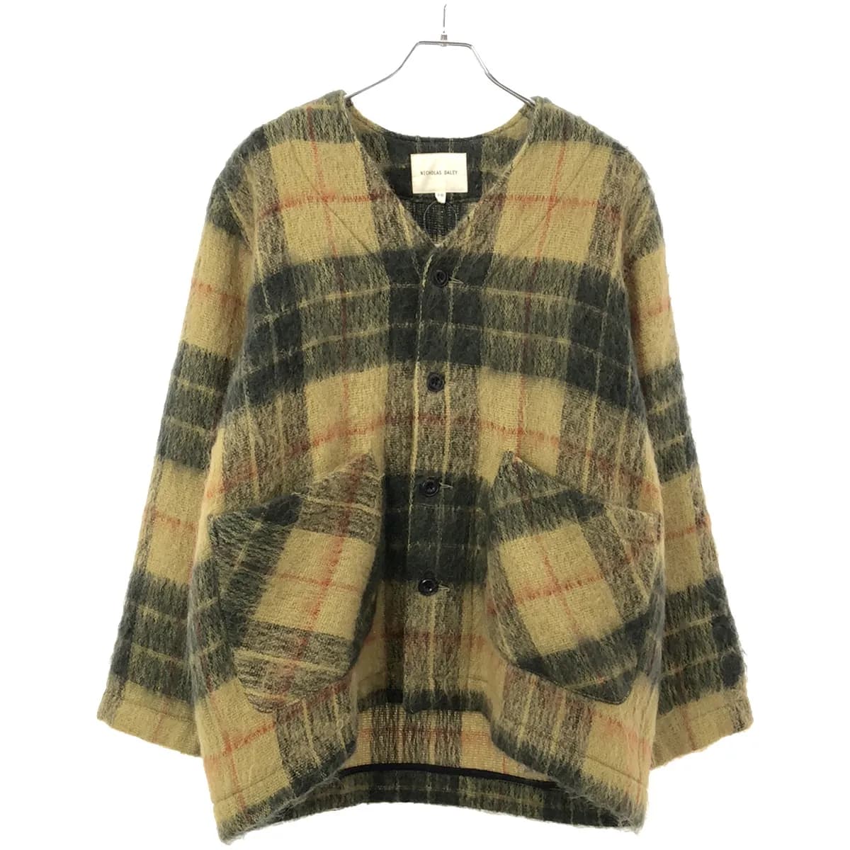 NICHOLAS DALEY ニコラス デイリー 19AW Mohair Cardigan チェック柄モヘアカーディガン