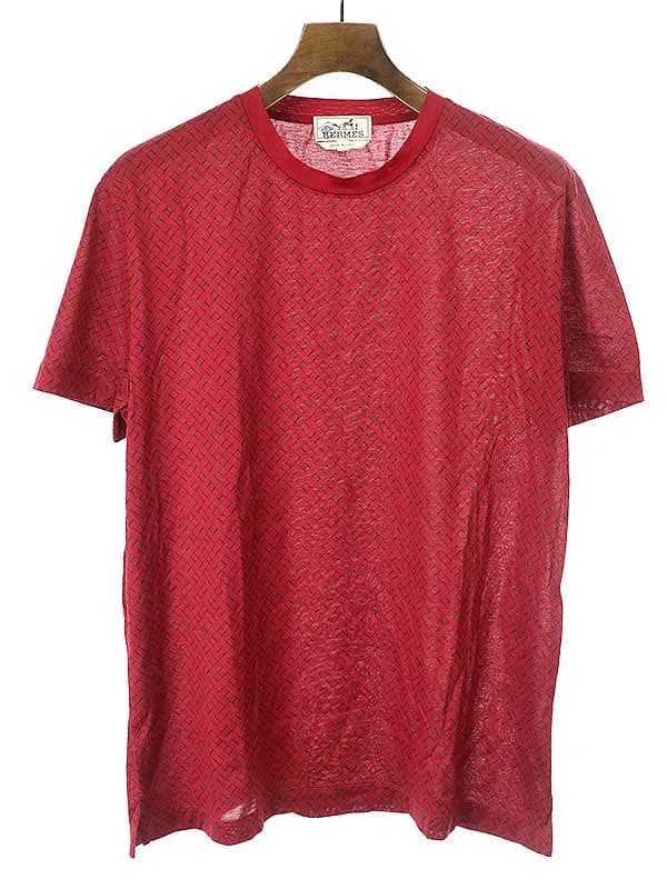 HERMES エルメス 総柄コットンクルーネックTシャツ