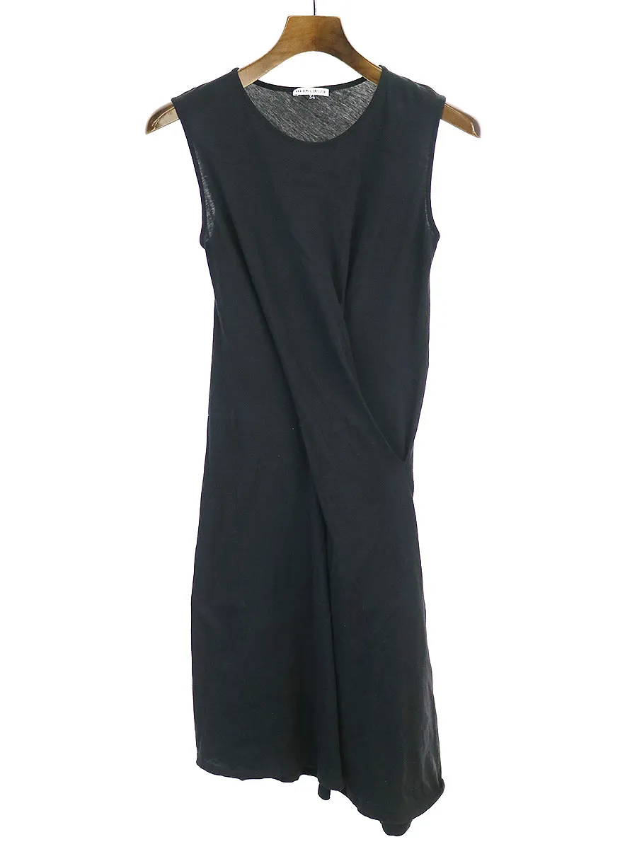 ANN DEMEULEMEESTER アンドゥムルメステール デザインコットンノースリーブワンピース