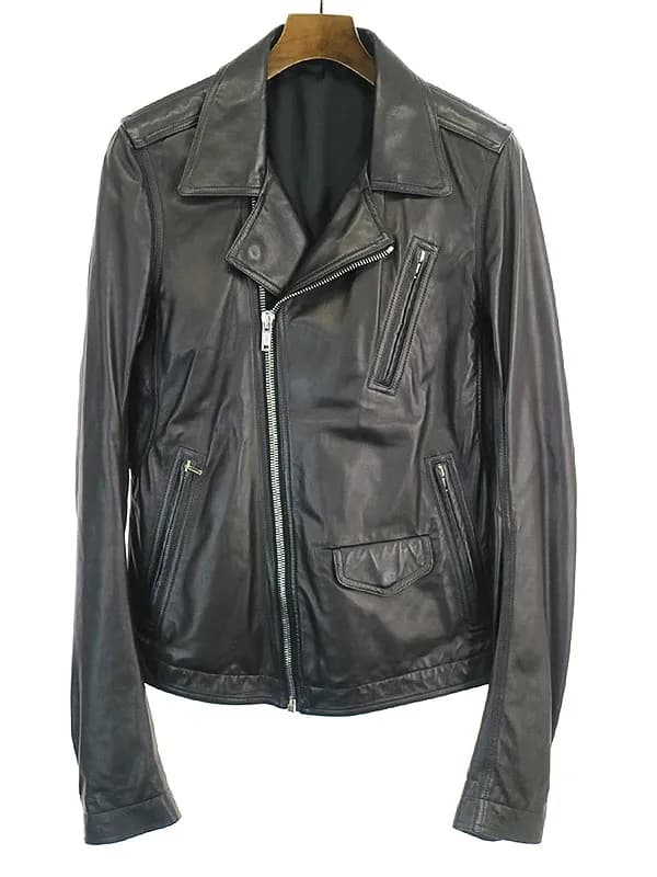 Rick Owens リックオウエンス 17SS STOOGES BIKER ラムダブルレザーライダースジャケット