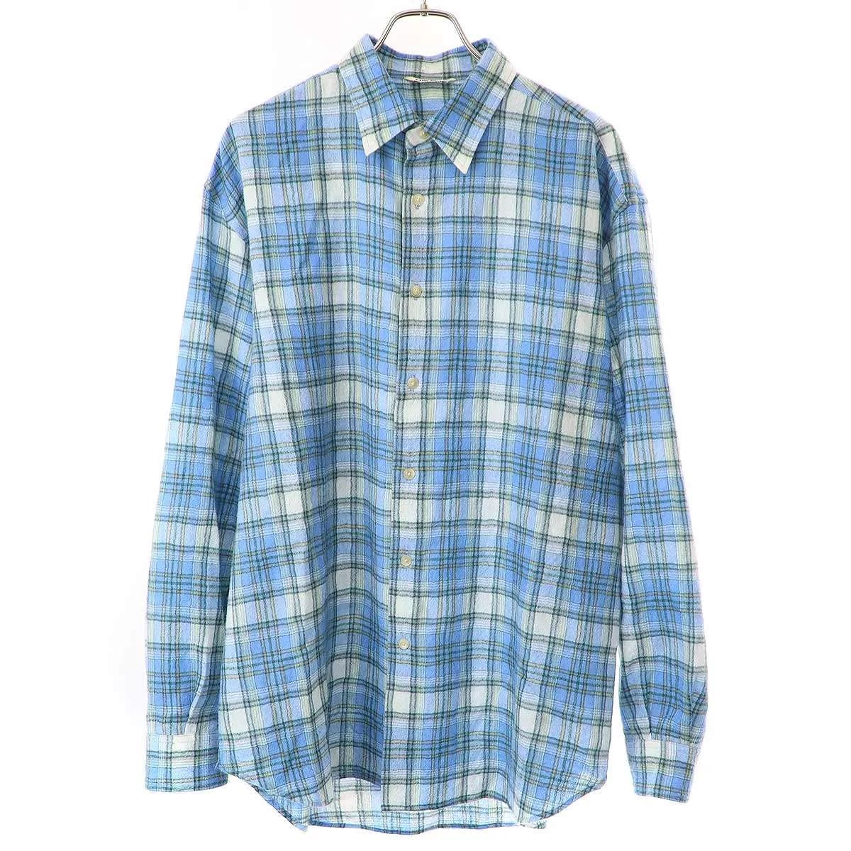 AURALEE オーラリー 24AW AIRY WOOL CHECK SHIRT エアリーウールチェックシャツ