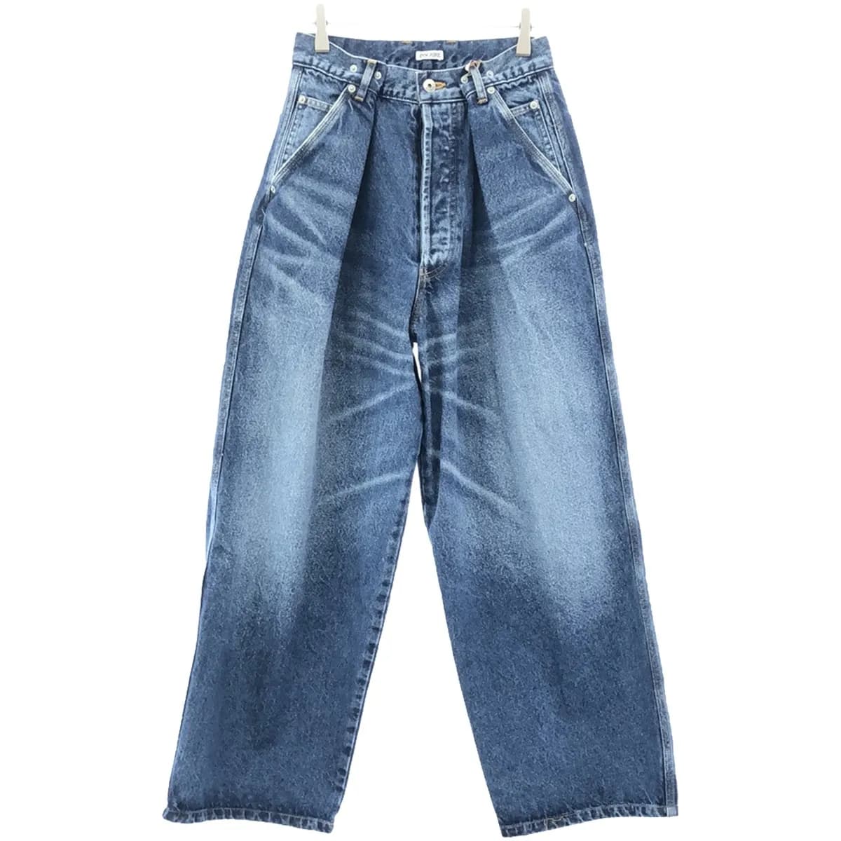 INSCRIRE アンスクリア 23AW Denim Tuck Wide Pants ワイドタック デニムパンツ