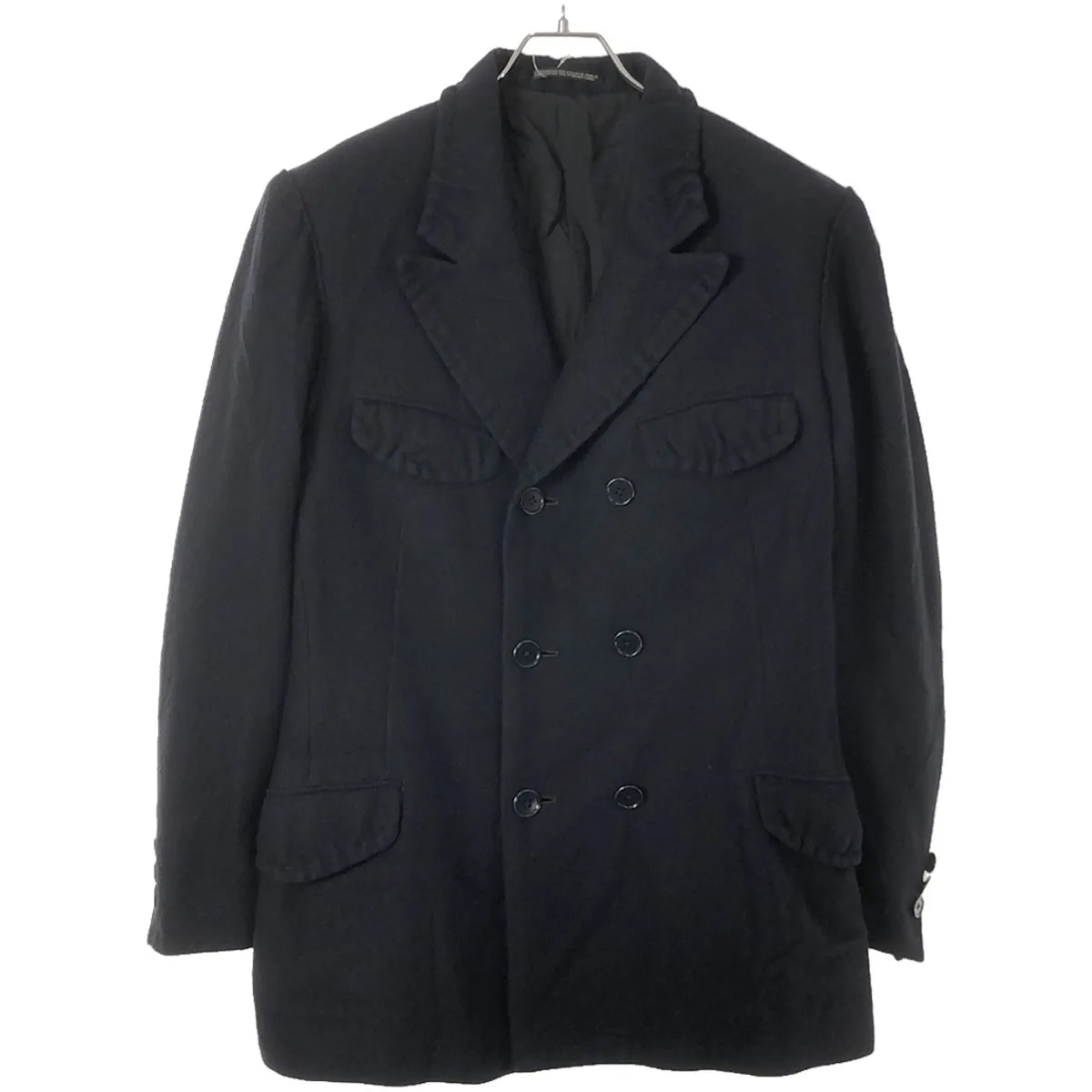 Yohji Yamamoto ヨウジヤマモト プールオム 2008AW ハンドステッチウールコットンダブルジャケット