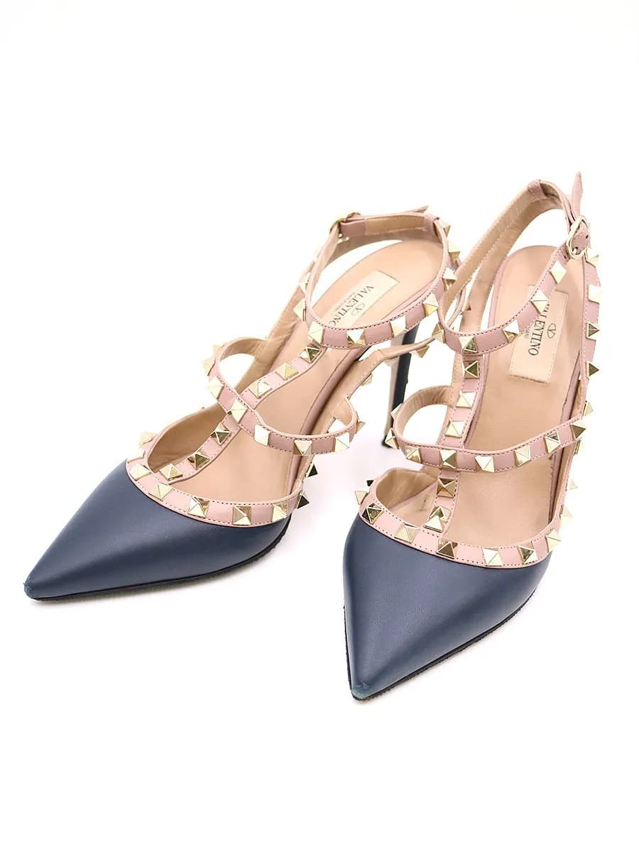 VALENTINO ヴァレンティノガラヴァーニ ロックスタッズ アンクルストラップヒールパンプス