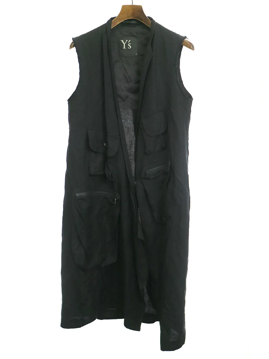 Y's ワイズ 19SS マルチポケットアシンメトリーベスト