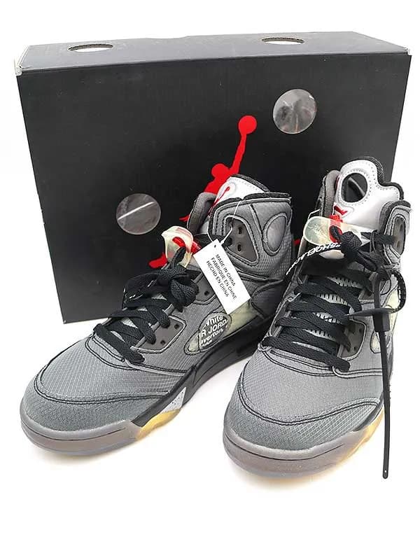 NIKE ナイキ × オフホワイト CT8480-001 AIR JORDAN 5 RETRO ハイカットスニーカー
