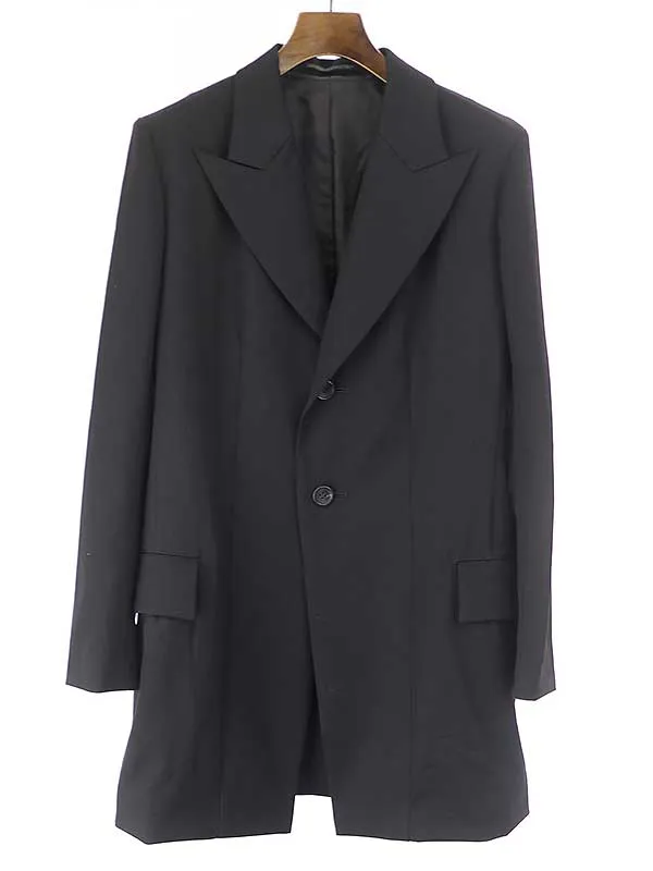 Yohji Yamamoto ヨウジヤマモト ファム 20SS ウールギャバジン2Bロングジャケット