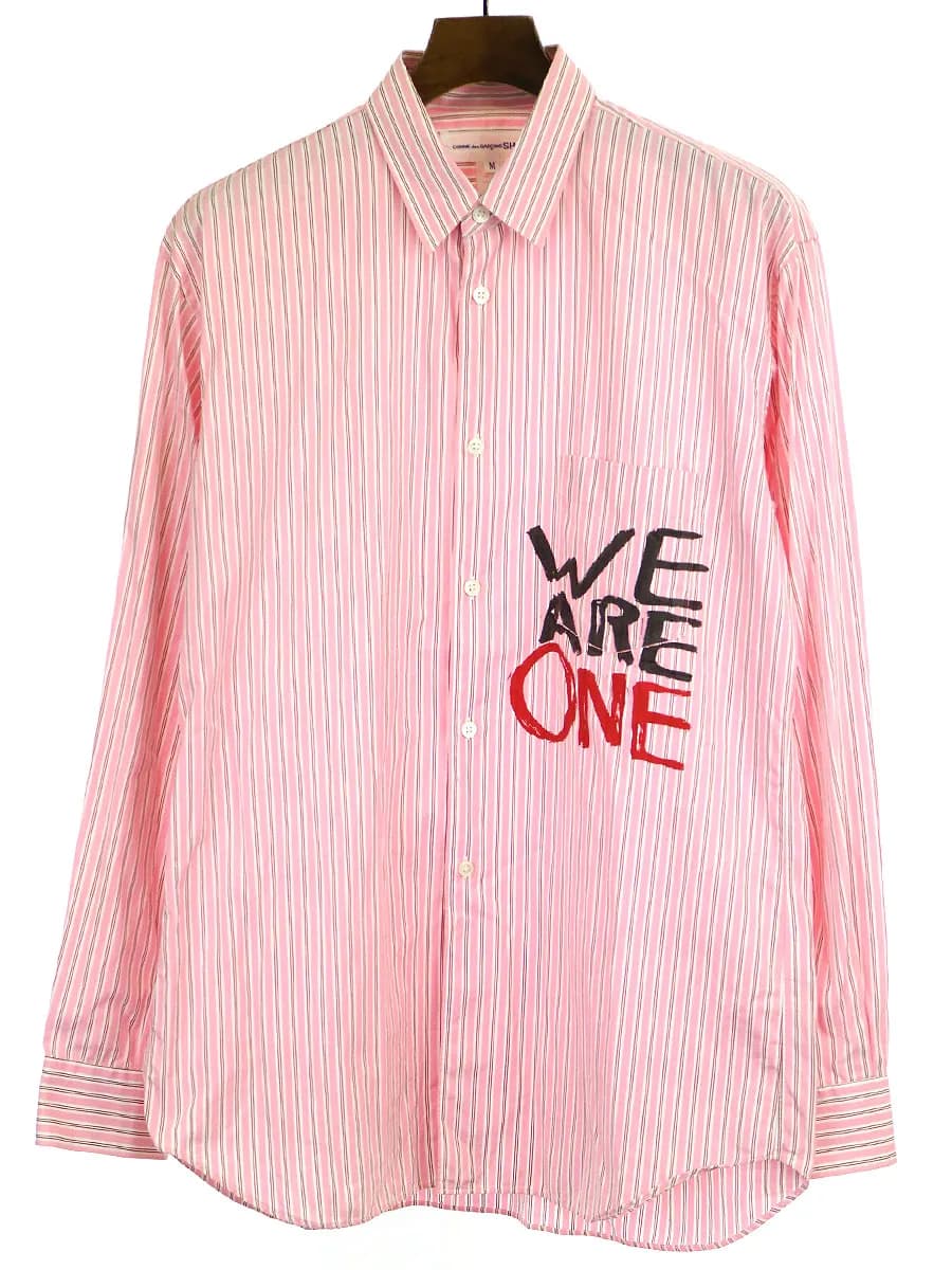 COMME des GARCONS コムデギャルソン シャツ WE ARE ONE グラフィティプリントストライプシャツ