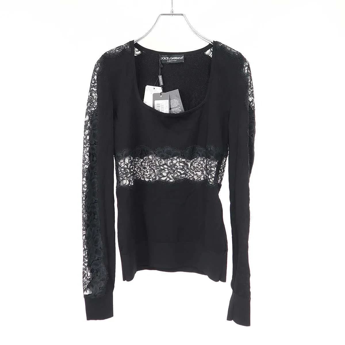 DOLCE&GABBANA ドルチェ&ガッバーナ 24SS レースニットロングスリーブトップス FXX19T/JFMAX
