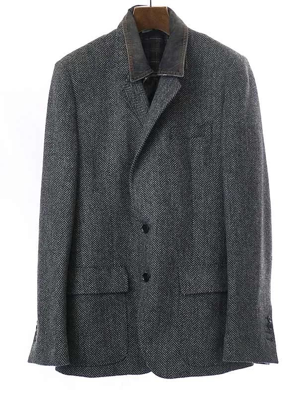 DOLCE&GABBANA ドルチェ&ガッバーナ 10AW デニムドッキングレイヤード ウールツイードジャケット