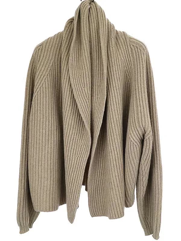 JIL SANDER ジルサンダープラス 20AW ローゲージカシミヤショールカラーカーディガン