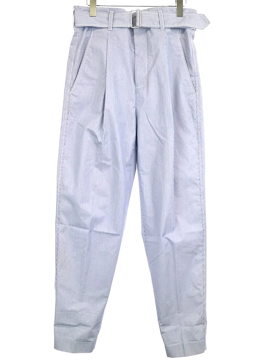 3.1 Phillip Lim 3.1 Phillip Lim ベルト付きストライプ柄コットンタックパンツ