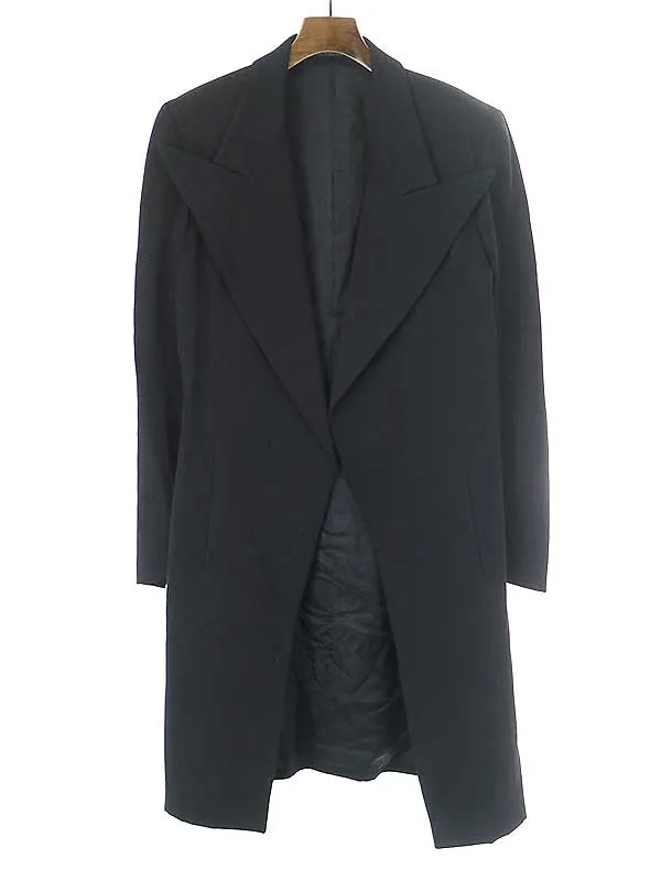 Yohji Yamamoto ヨウジヤマモト ファム 1997AW ビッグラペルボタンレスウールロングジャケット