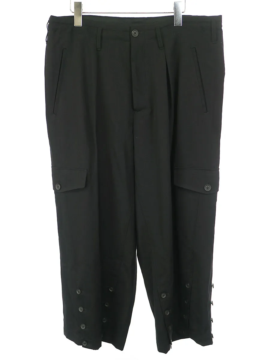 Yohji Yamamoto ヨウジヤマモトプールオム 19AW LOOK34 シワギャバジンジョッパーズカーゴパンツ
