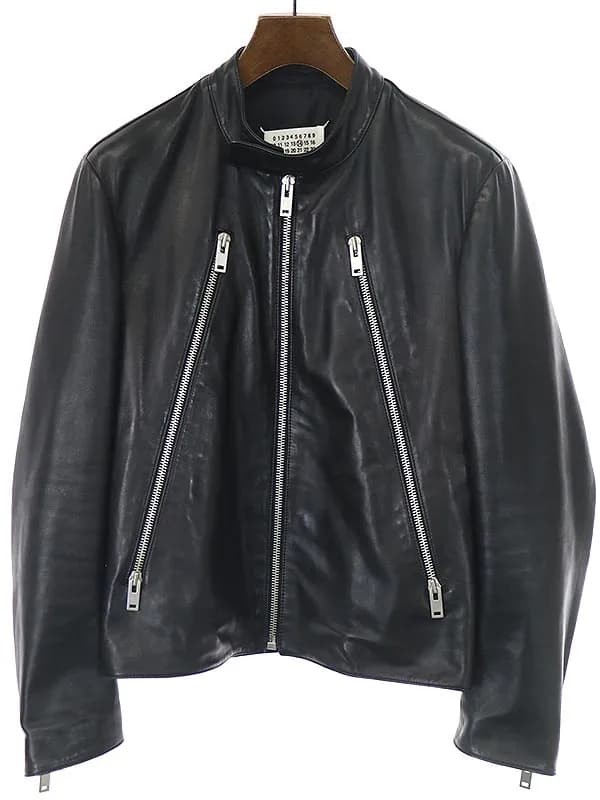 Maison Margiela メゾン マルタン マルジェラ 14 17SS ハの字 5ZIP ラムレザーライダースジャケット