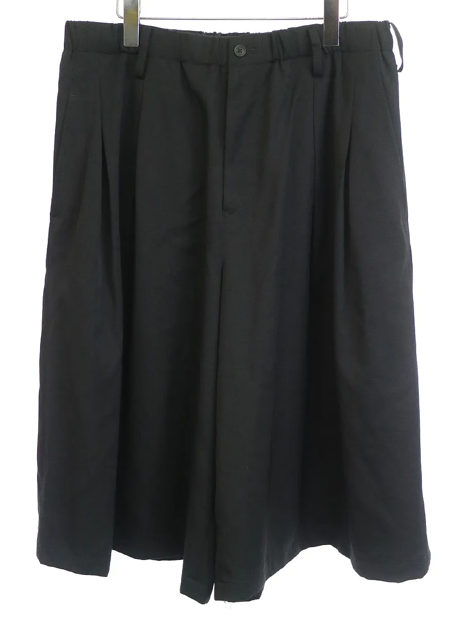 Yohji Yamamoto ヨウジヤマモトプールオム 20SS ウールギャバジンイージーワイドショートパンツ