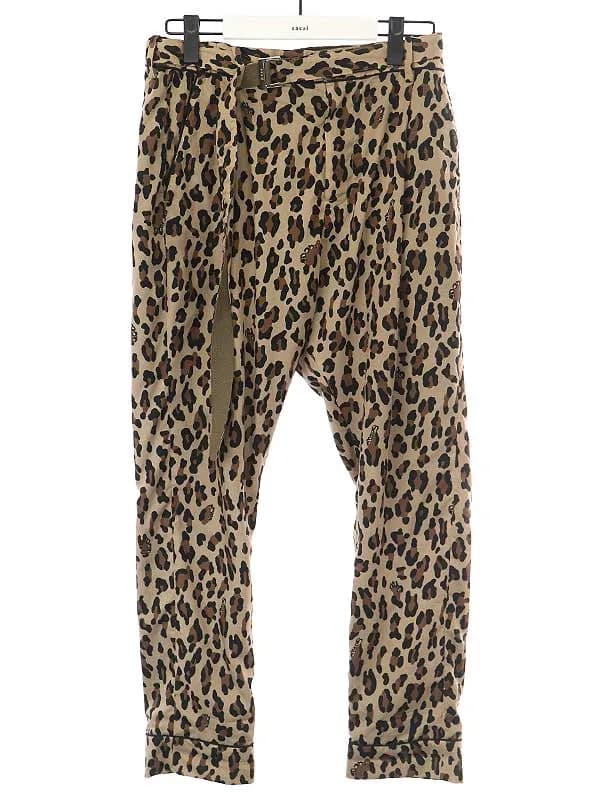 sacai サカイ 21SS レオパードプリントベルテッドパンツ
