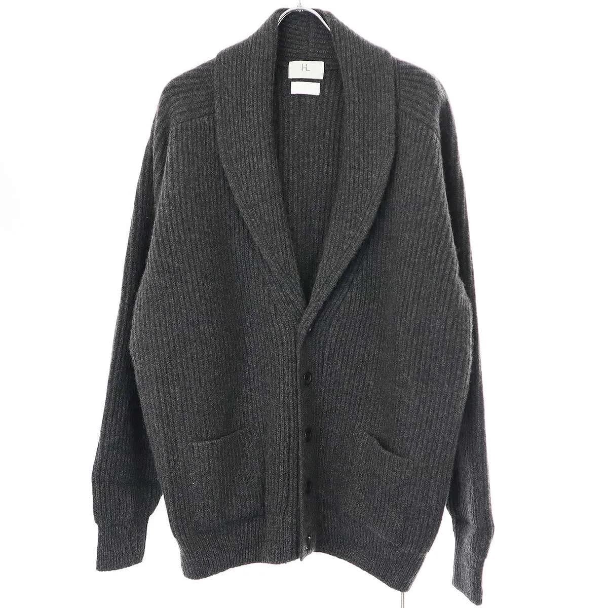HERILL ヘリル 22AW Rib Stitch Shawl Cardigan カシミヤショールカラーカーディガン