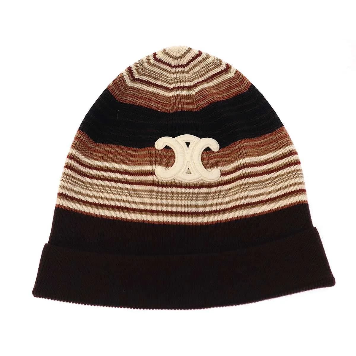 CELINE セリーヌ Triomphe Beanie Striped Wool トリオンフ ビーニーニットキャップ 2AV9A099O.17MC