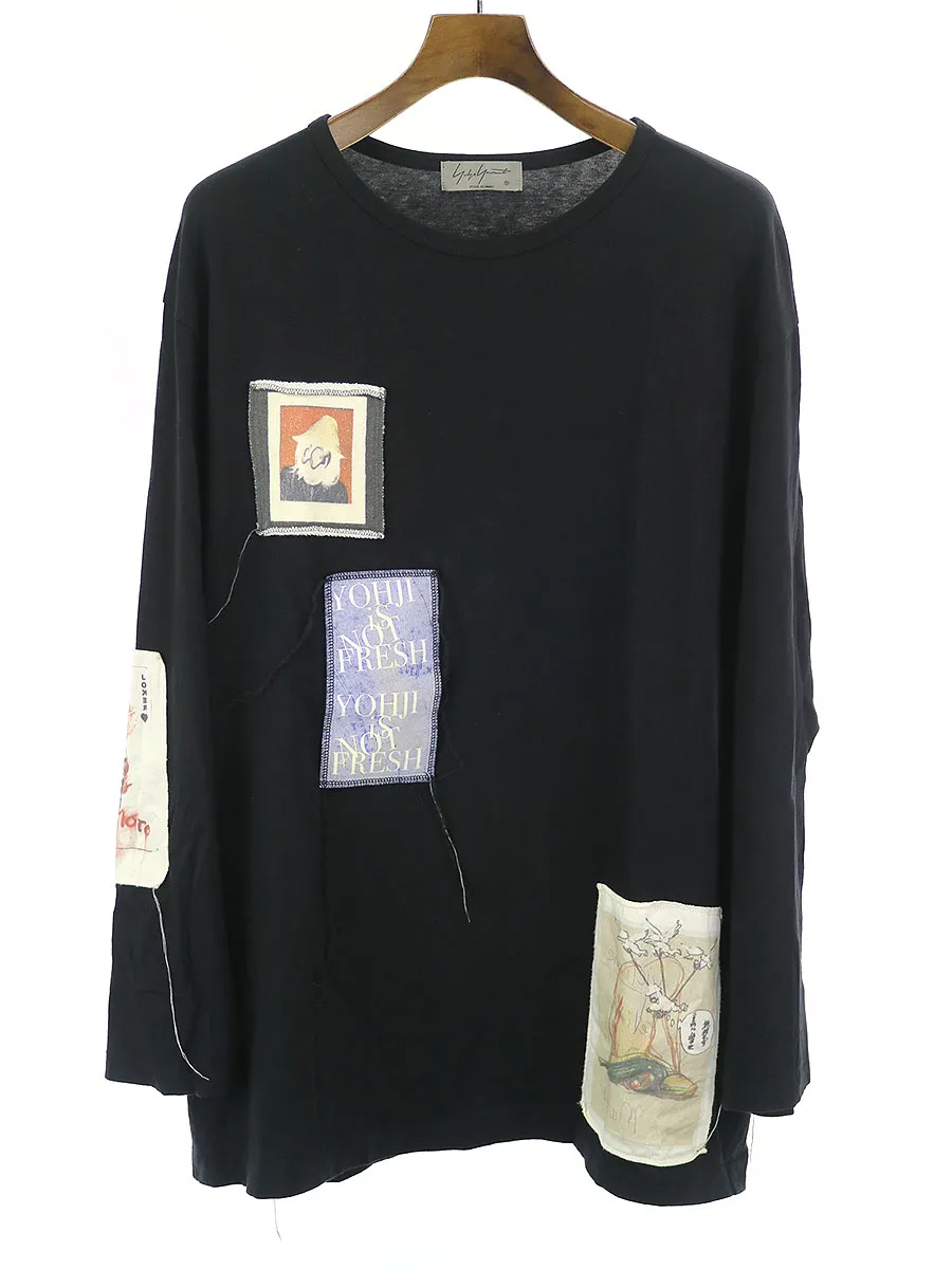 Yohji Yamamoto ヨウジヤマモトプールオム 19SS ワッペン付きクルーネックロングスリーブカットソー