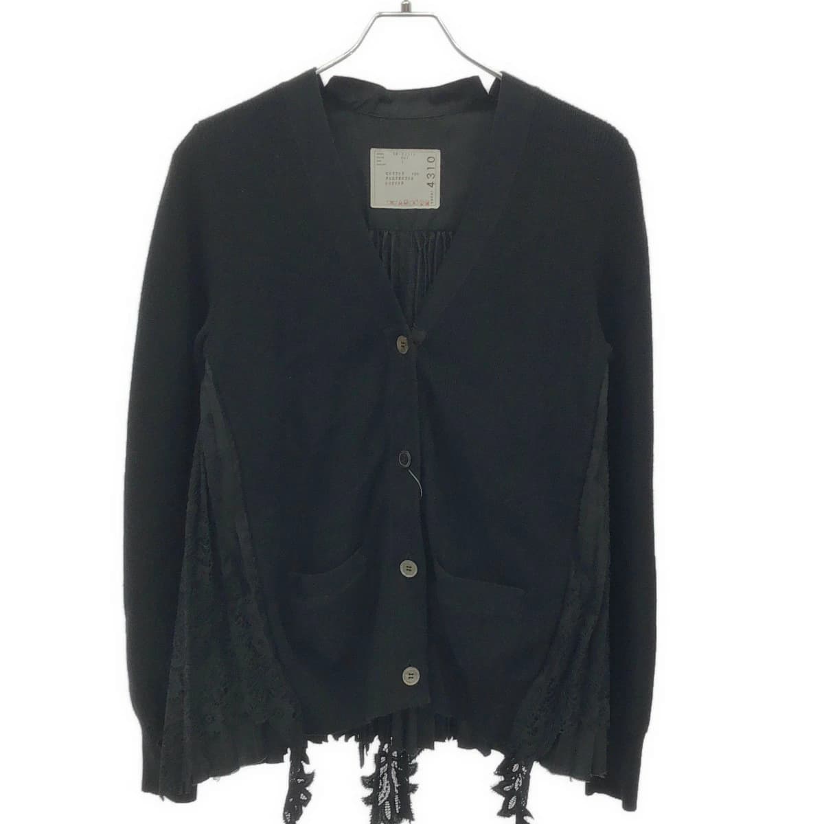sacai サカイ 19AW レースプリーツドッキングニットカーディガン 19-04310