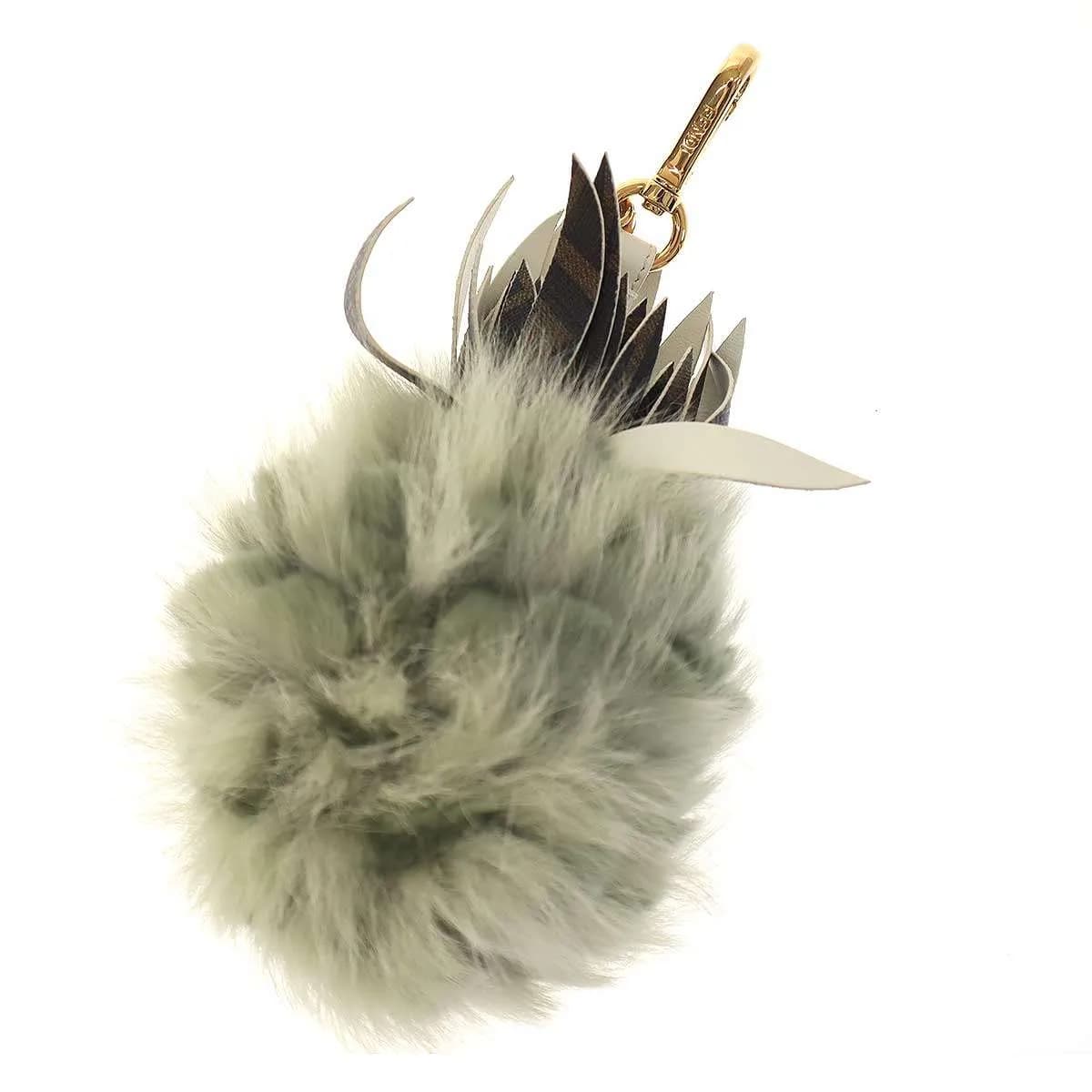 FENDI フェンディ パイナップル フォックスラビットファーバッグチャーム キーホルダー