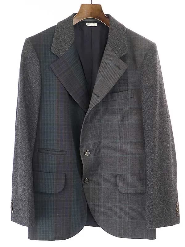 COMME des GARCONS コムデギャルソン オム ドゥ 19AW ミックスチェック切替5Bジャケット