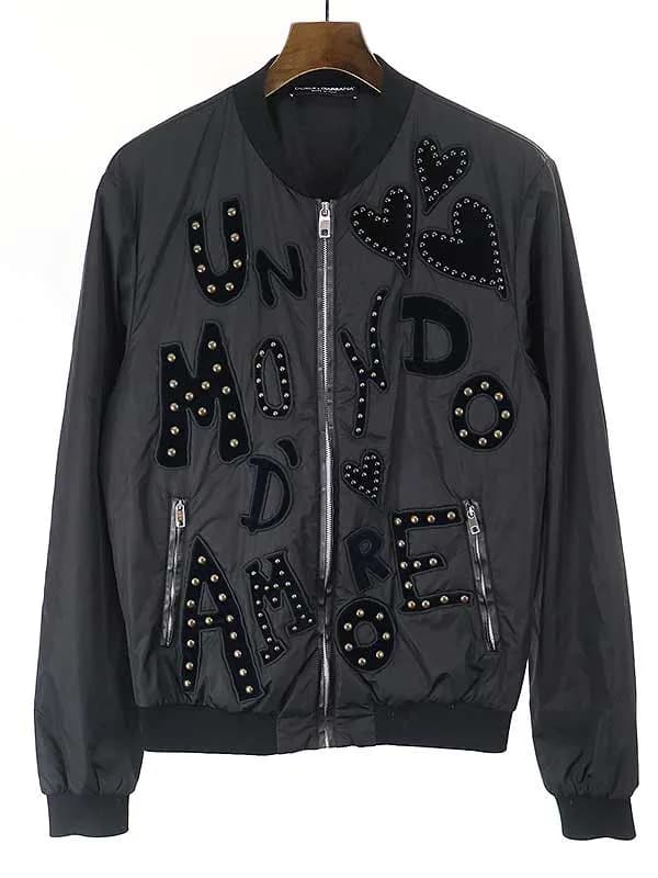 DOLCE&GABBANA ドルチェ&ガッバーナ 16AW ワッペンスタッズナイロンボンバージャケット