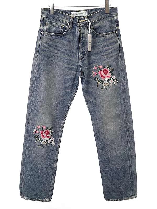 DAIRIKU ダイリク 21AW Flower Cross Embroidery Slim Denim Pants フラワー刺繍デニムパンツ