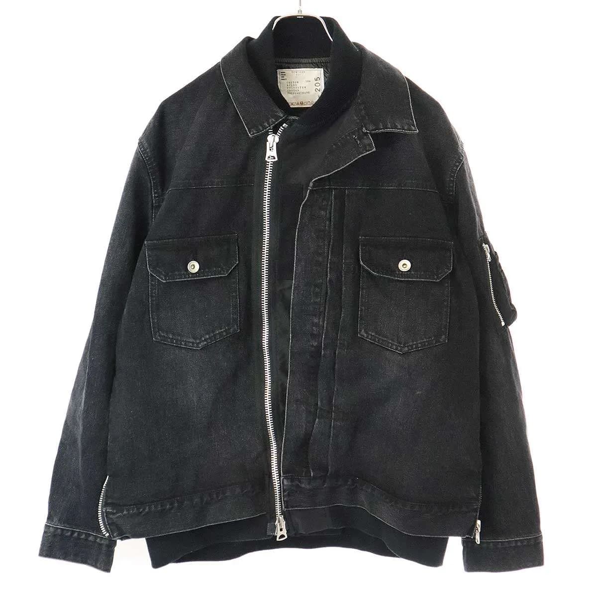 sacai サカイ Denim x Nylon Twill Jacket ドッキングデニムブルゾン SCM-205