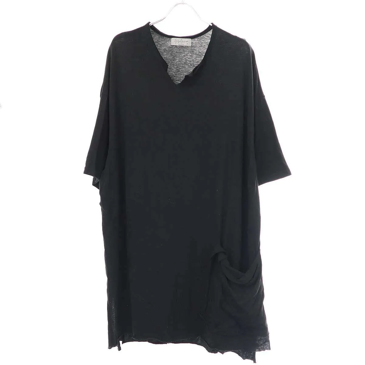 Yohji Yamamoto ヨウジヤマモト プールオム 23SS ULTIMA COTTON T-SHIRT WITH LARGE SIDE POCKET ウルティマコットンサイドポケットビッグTシャツ