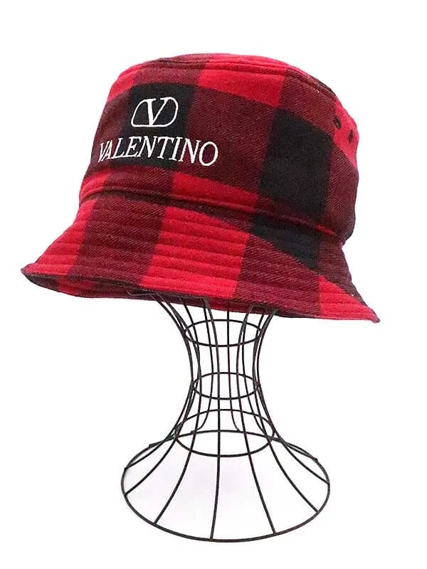 VALENTINO ヴァレンティノ 22AW ウールタータンチェックバケットハット
