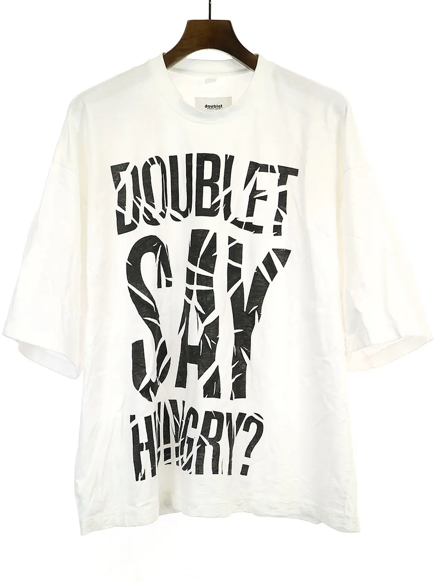 doublet ダブレット COMPRESSED SLOGAN T-SHIRT オーバーサイズクルーネックスローガンTシャツ