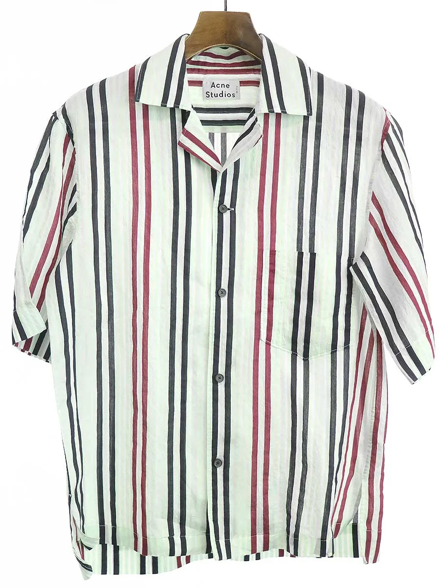 Acne Studios アクネストゥディオズ 20SS Simon Sheer Stripe Vacation Shirt コットンレーションポリエステルシアーストライプシャツ