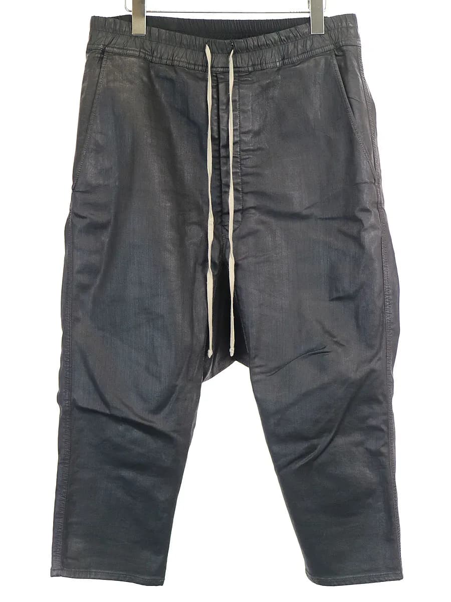 Rick Owens ダークシャドウ バイ リックオウエンス 18AW DRAWSTRING CROPPED コーティングクロップドパンツ